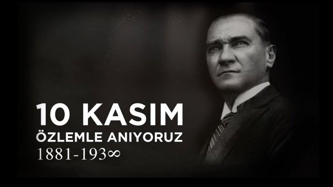 İlçe Millî Eğitim Müdürümüz'ün 10 Kasım Atatürk'ü Anma Günü Mesajı
